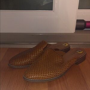 Woven Brown Slip-On Loafers